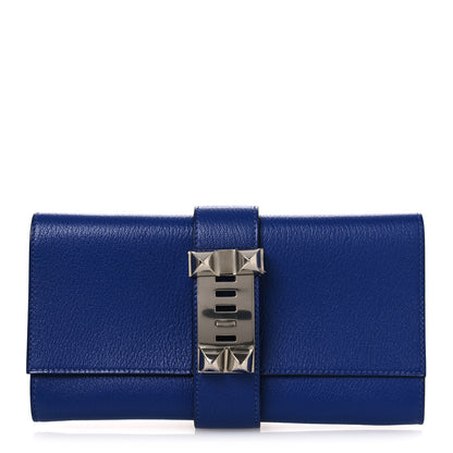 Hermes Chevre Mysore Medor 23 Clutch Bleu Hydra Electric Blue 1 of 8