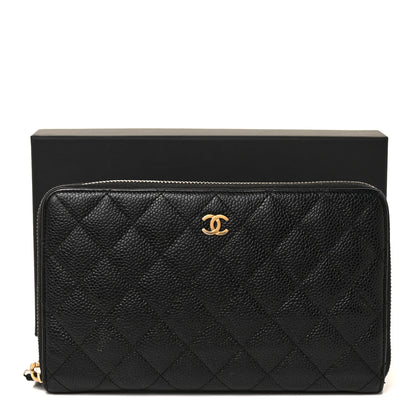 Chanel Caviar Quilted Large Zip Around Organizer Wallet Black 9 of 9
