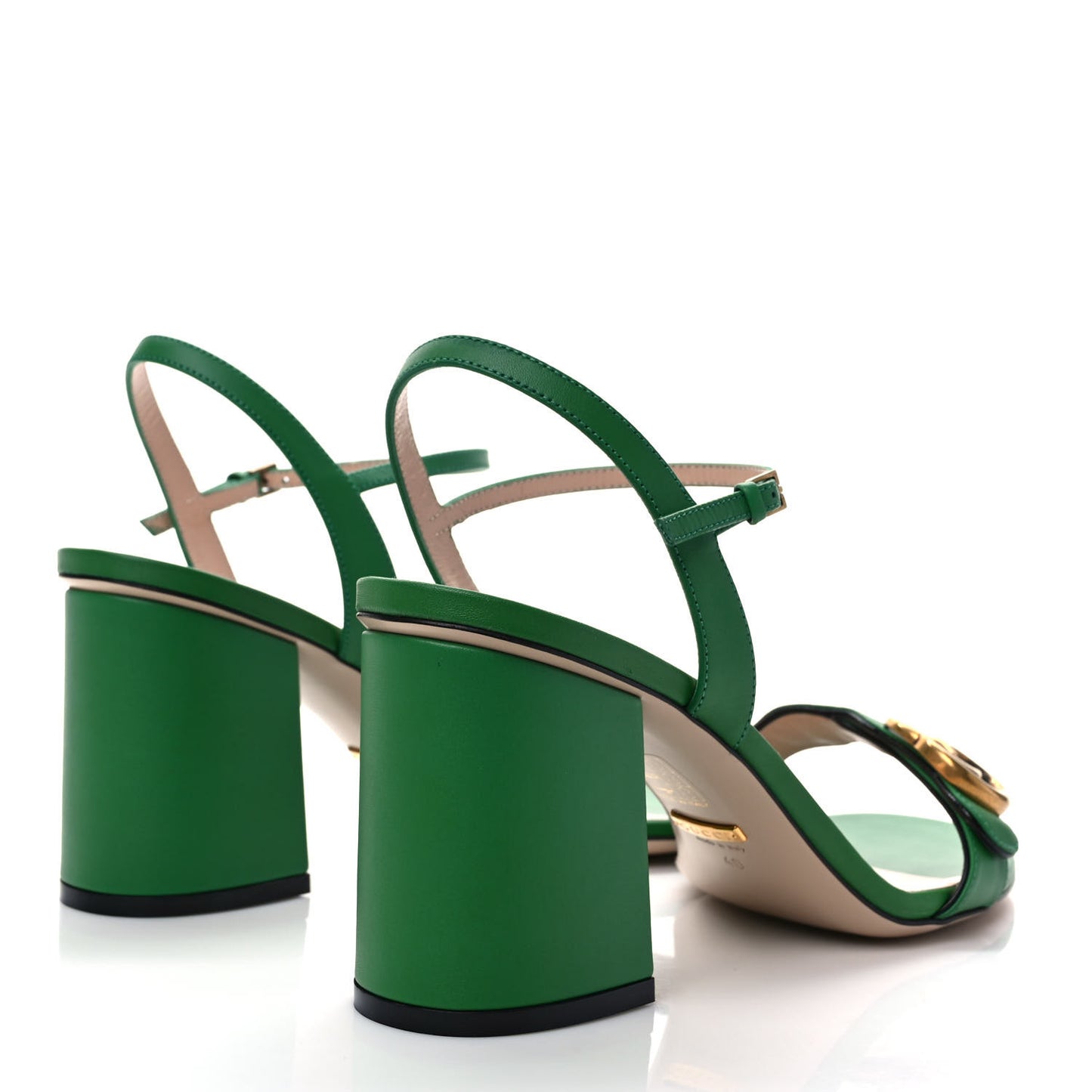 Lifford Calfskin GG Marmont Ankle Wrap 75mm Sandals 40 New Shamarock