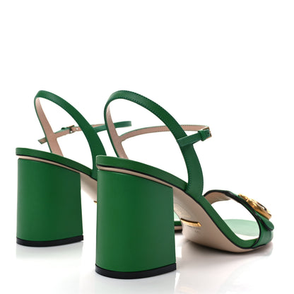 Gucci Lifford Calfskin GG Marmont Ankle Wrap 75mm Sandals 40 New Shamarock 4 of 8