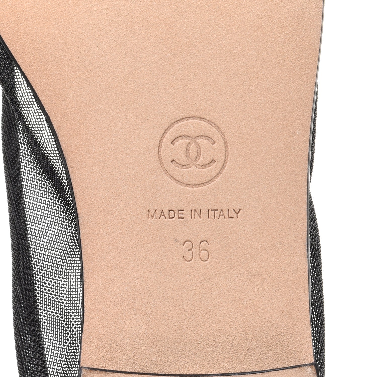Chanel Mesh Studded CC Ballerina Flats 36 Black 7 of 7