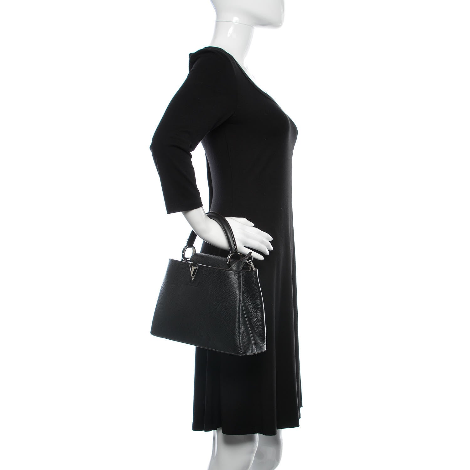 Louis Vuitton Taurillon Capucines BB Black 3 of 10
