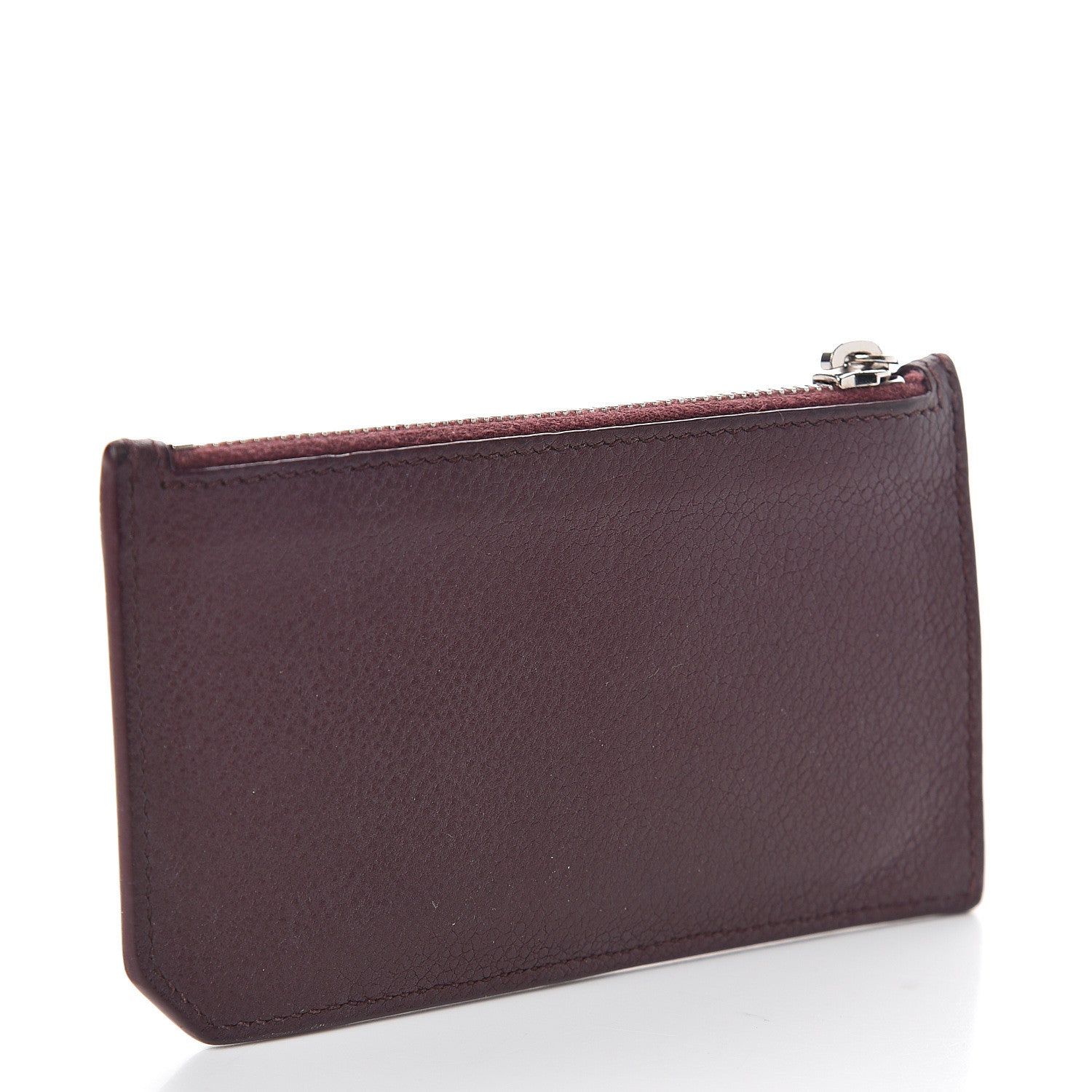 Saint Laurent Grained Calfskin 5 Fragments Zip Pouch Card Holder Bordeaux 2 of 5