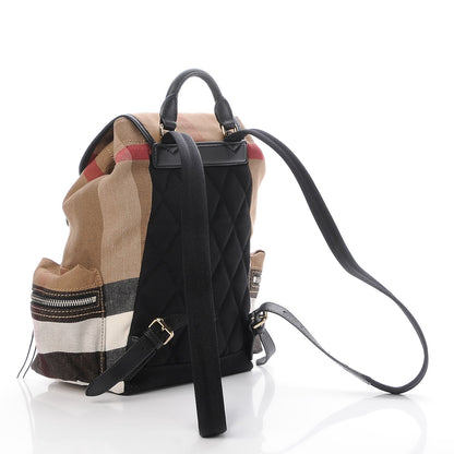 Burberry Canvas Mega Check Medium Rucksack Backpack Black 3 of 8