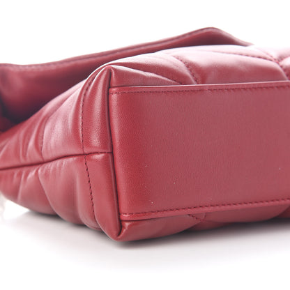 Saint Laurent Lambskin Quilted Toy Loulou Puffer Monogram Chain Satchel Red 6 of 7