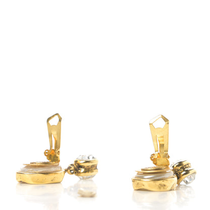 Chanel Pearl Crystal Drop Clip On Earrings 3 of 6