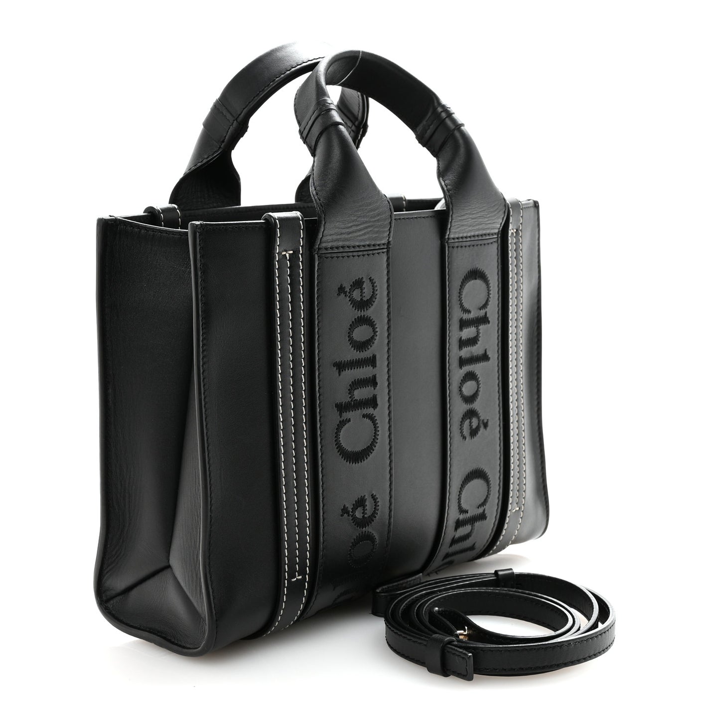 Calfskin Small Woody Tote Black