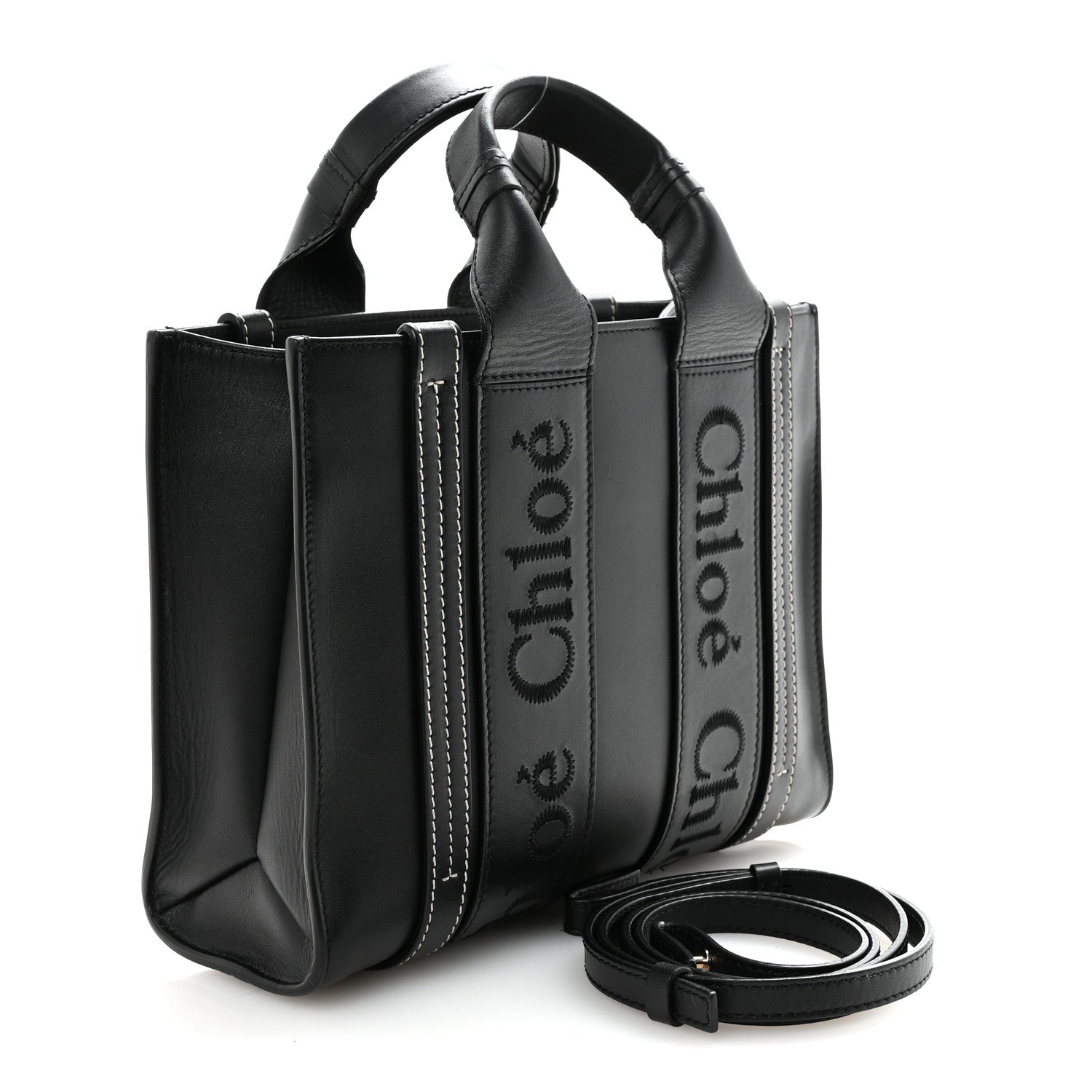 Chloe Calfskin Small Woody Tote Black 3 of 10