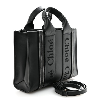 Chloe Calfskin Small Woody Tote Black 3 of 10