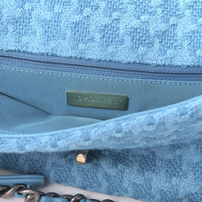 Chanel Tweed Quilted Medium 19 Flap Turquoise 6 of 11