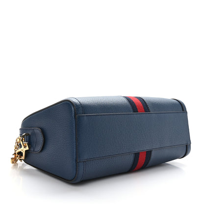 Gucci Textured Dollar Calfskin Web Medium Ophidia Boston Blue Agata 4 of 9
