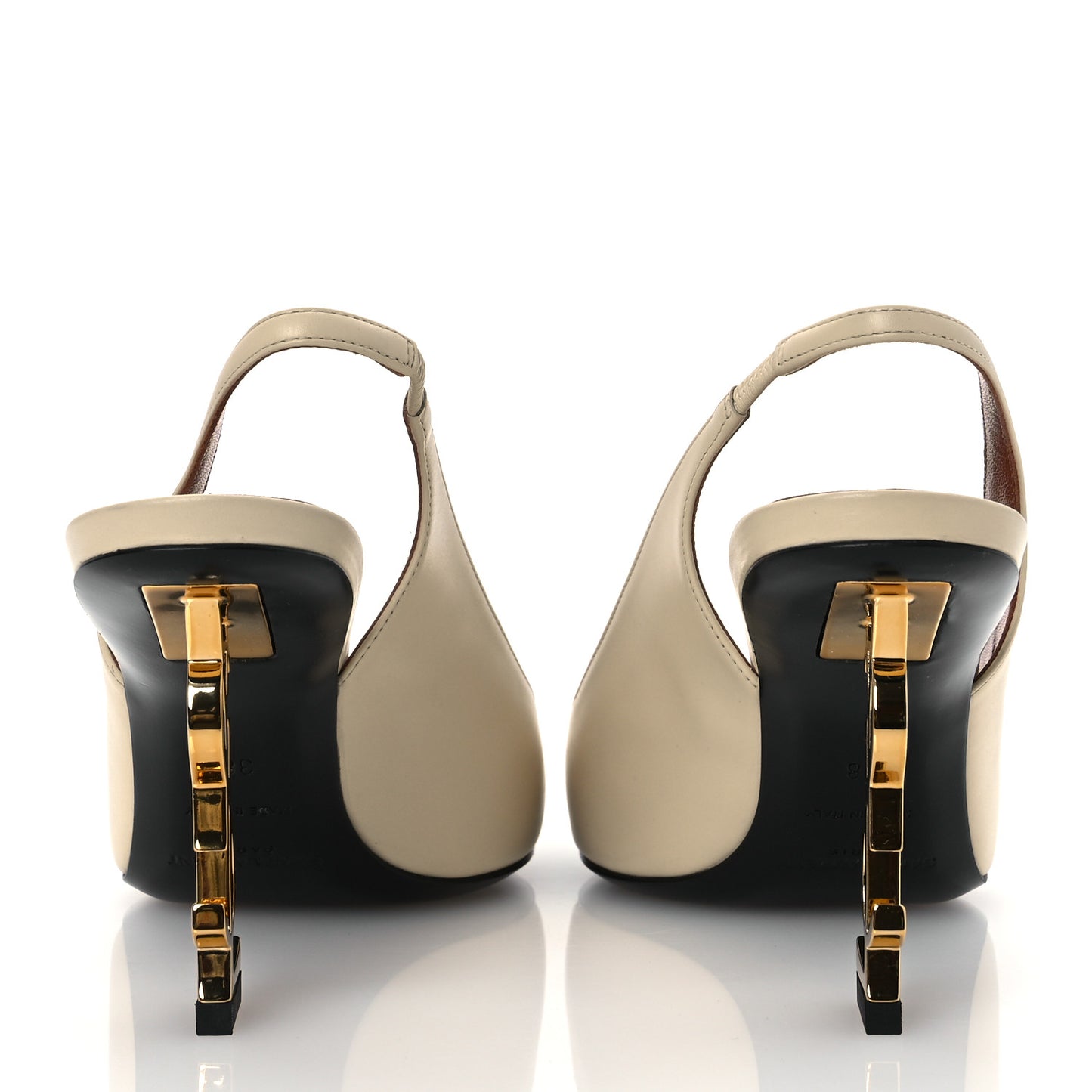 Calfskin Opyum 85 Slingback Pumps 38 Real Beige