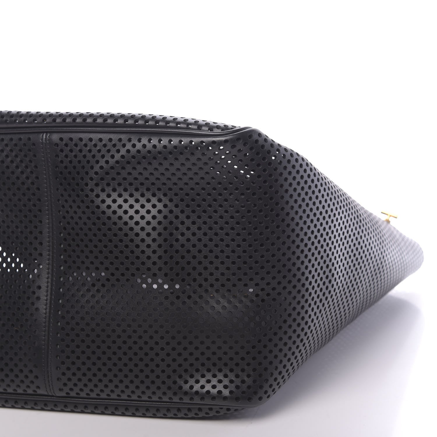 Tom Ford Calfskin Perforated T Twist Tote Black 9 of 9