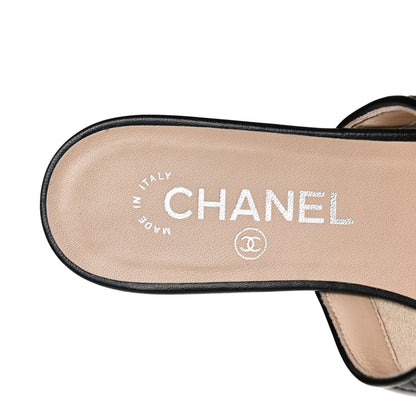 Chanel Kid Suede Quilted Mules 36 Black 9 of 15