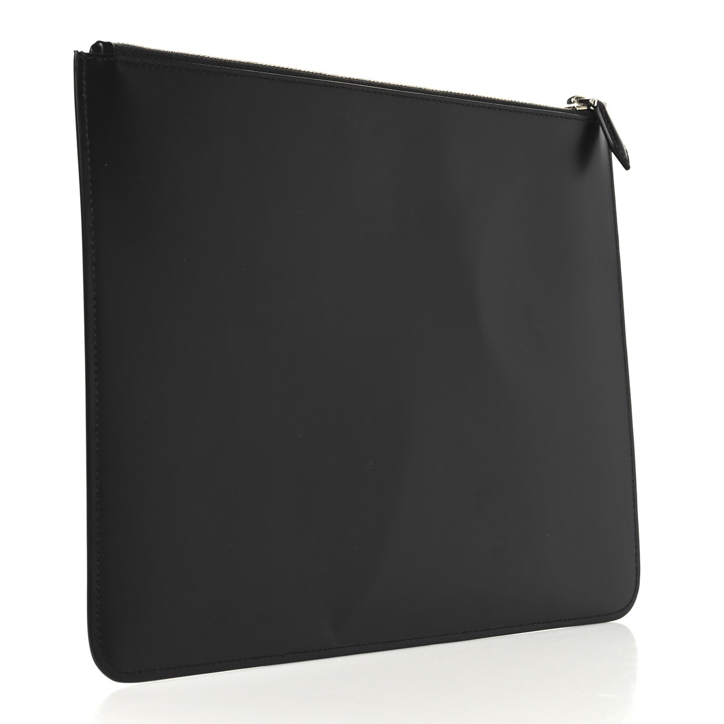 Calfskin Medium Logo Pouch Black