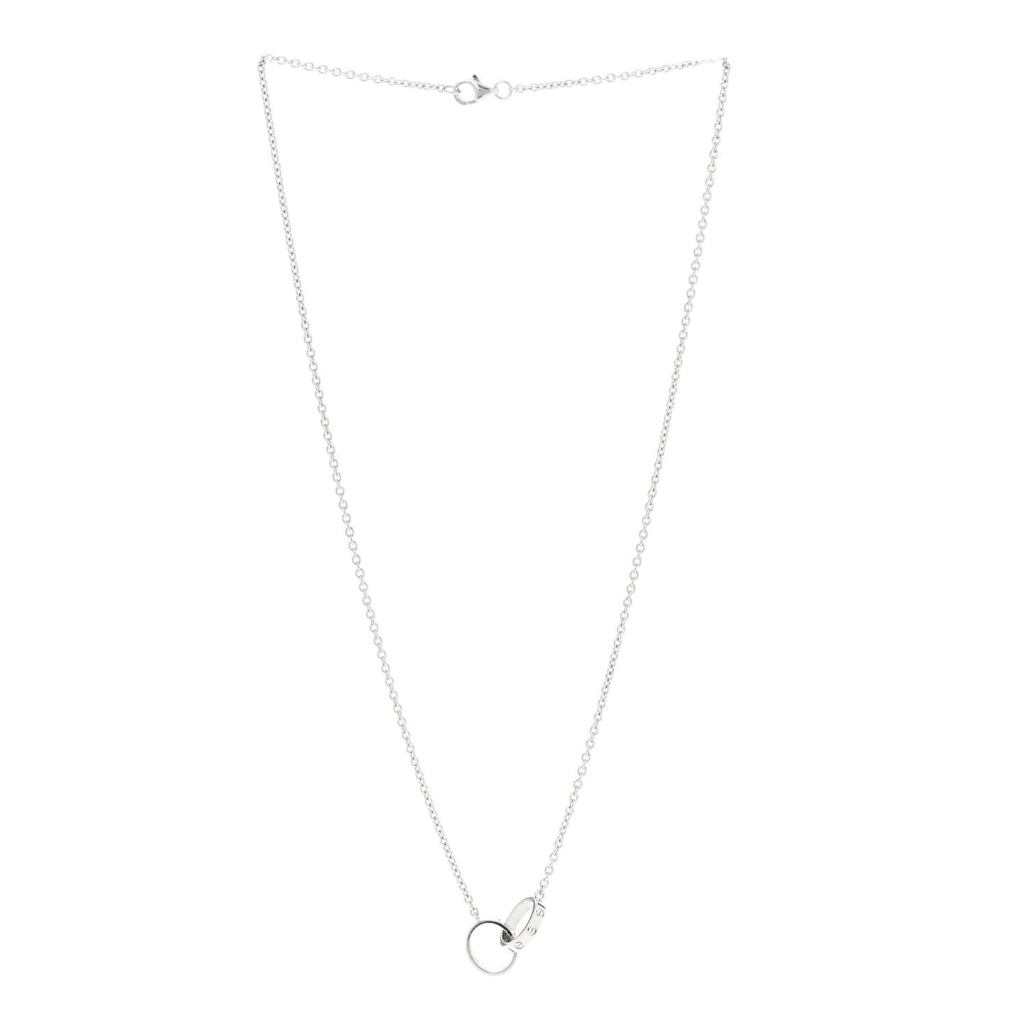 18K White Gold Interlocking LOVE Necklace