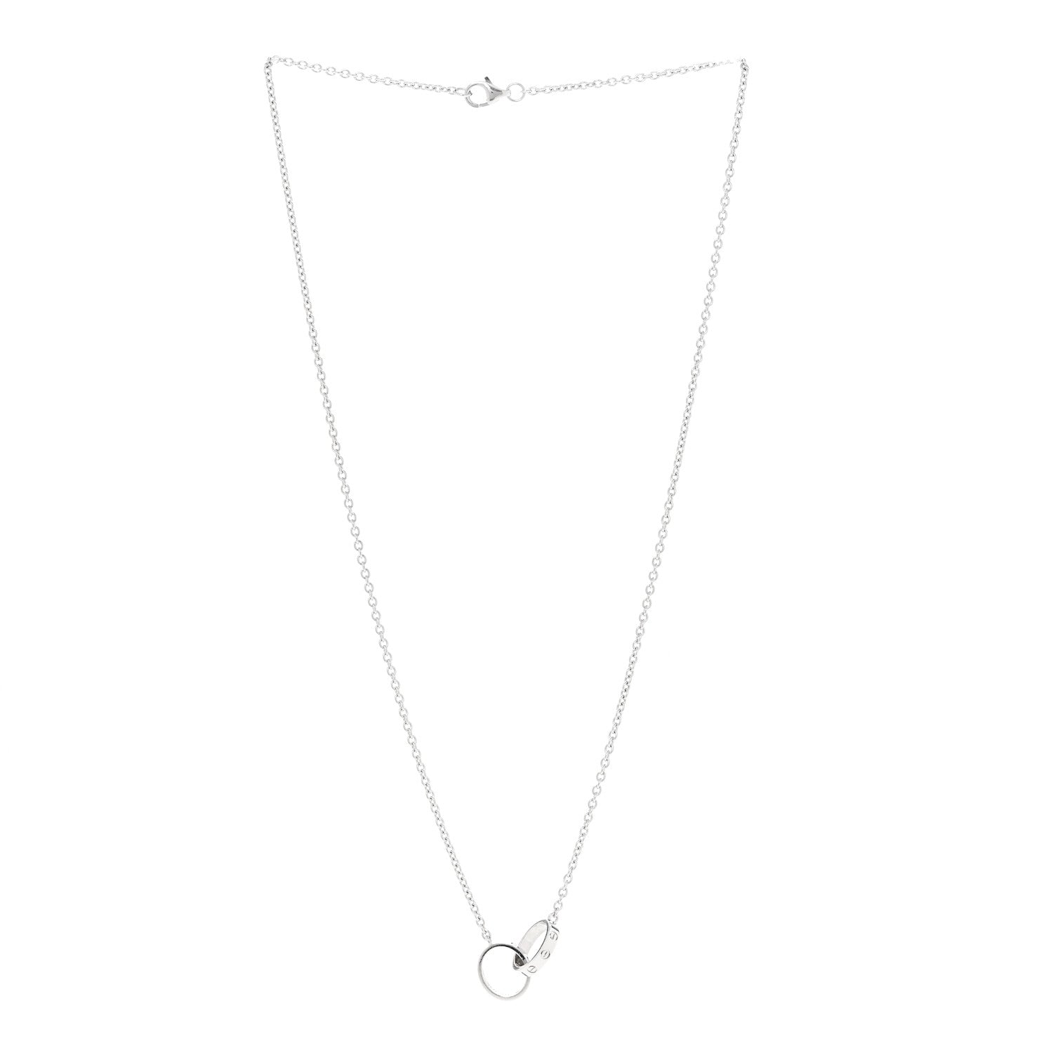 Cartier 18K White Gold Interlocking LOVE Necklace 3 of 6