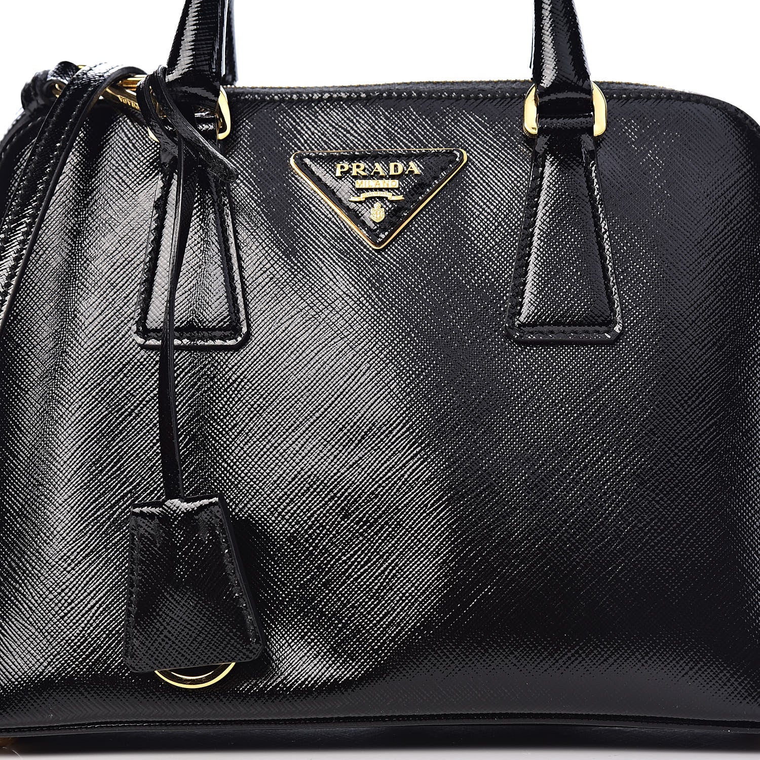 Prada Saffiano Vernice Small Promenade Tote Black 12 of 12