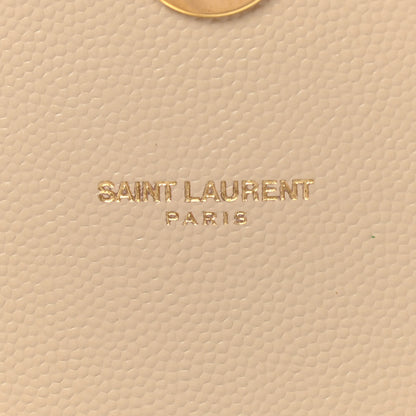 Saint Laurent Grain De Poudre Matelasse Chevron Large Monogram Satchel Dark Beige 6 of 14