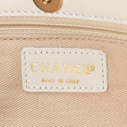 Chanel Lambskin Canvas CC Olsen Chain Small Shoulder Bag White Orange 6 of 9
