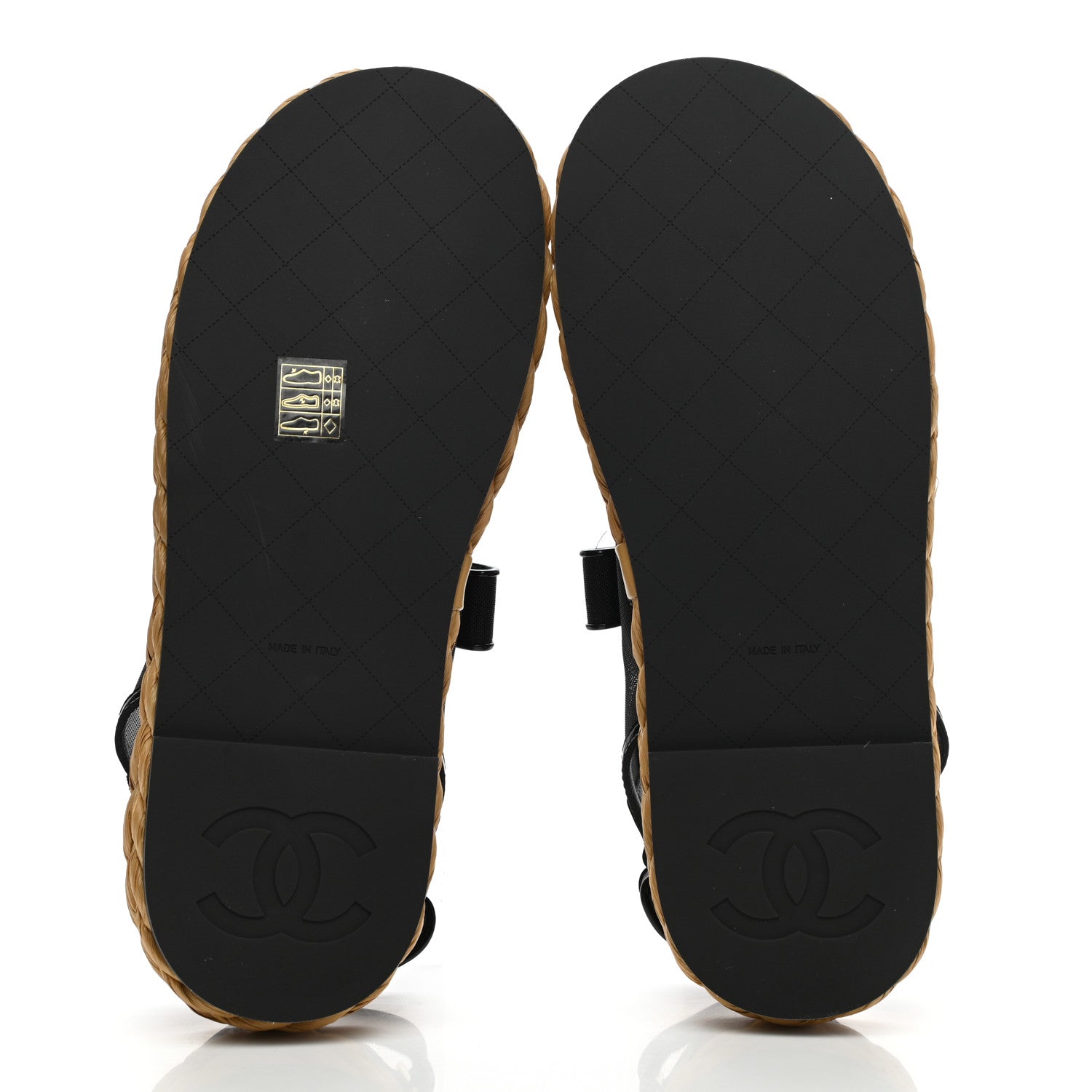 Chanel Mesh Patent Calfskin Velcro Dad Sandals 41 Black 5 of 10