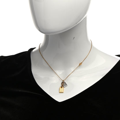 Louis Vuitton Nanogram Name Tag Necklace Gold 2 of 7
