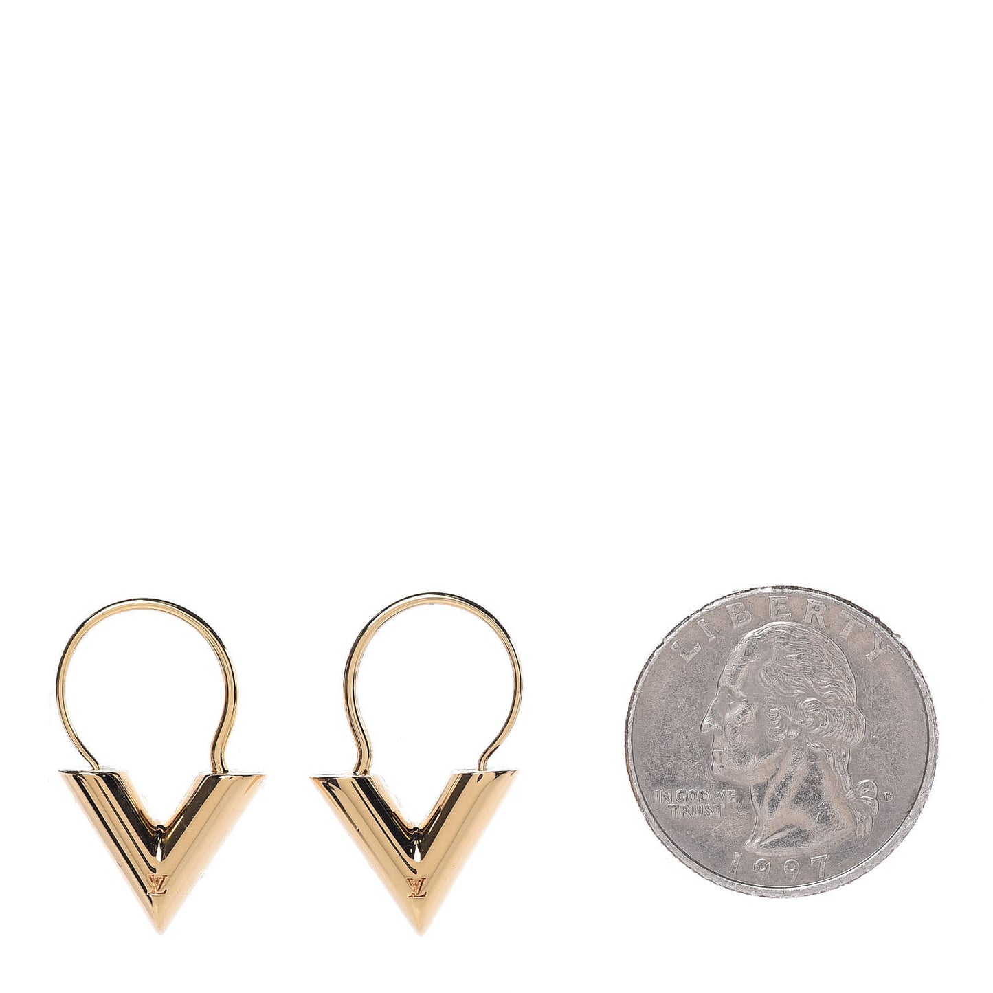 Brass Essential V Hoop Earrings Gold