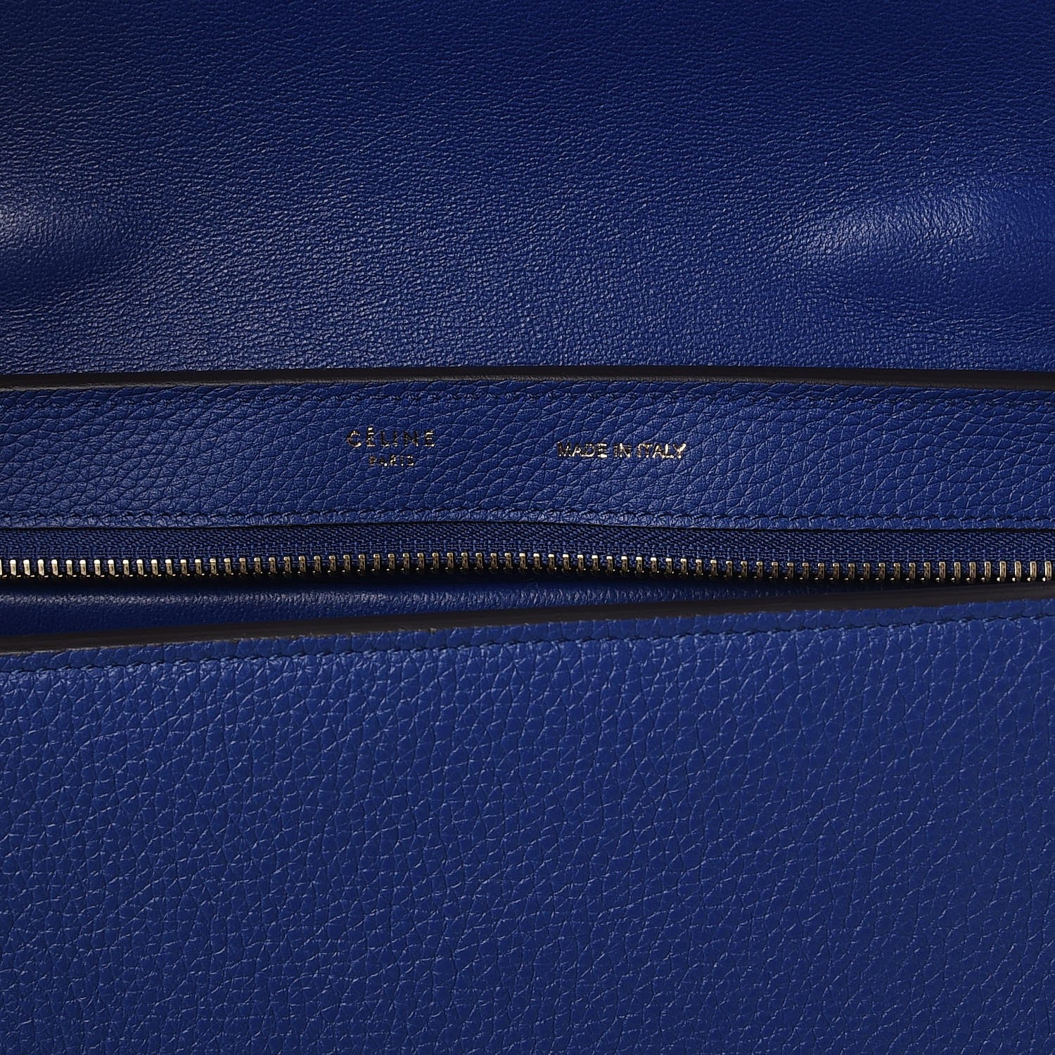 Celine Drummed Calfskin Suede Small Trapeze Indigo 7 of 8