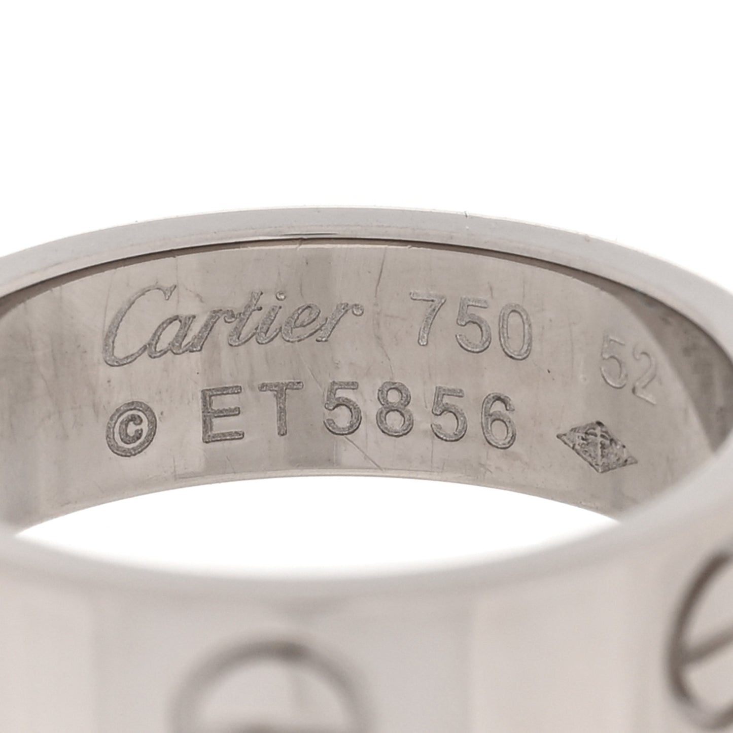 18K White Gold 5.5mm LOVE Ring 52 6