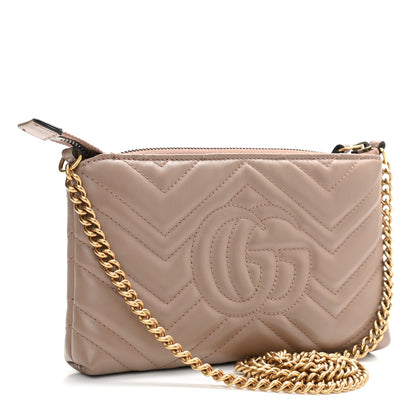 Gucci Calfskin Matelasse Mini GG Marmont Chain Bag Porcelain Rose 3 of 9