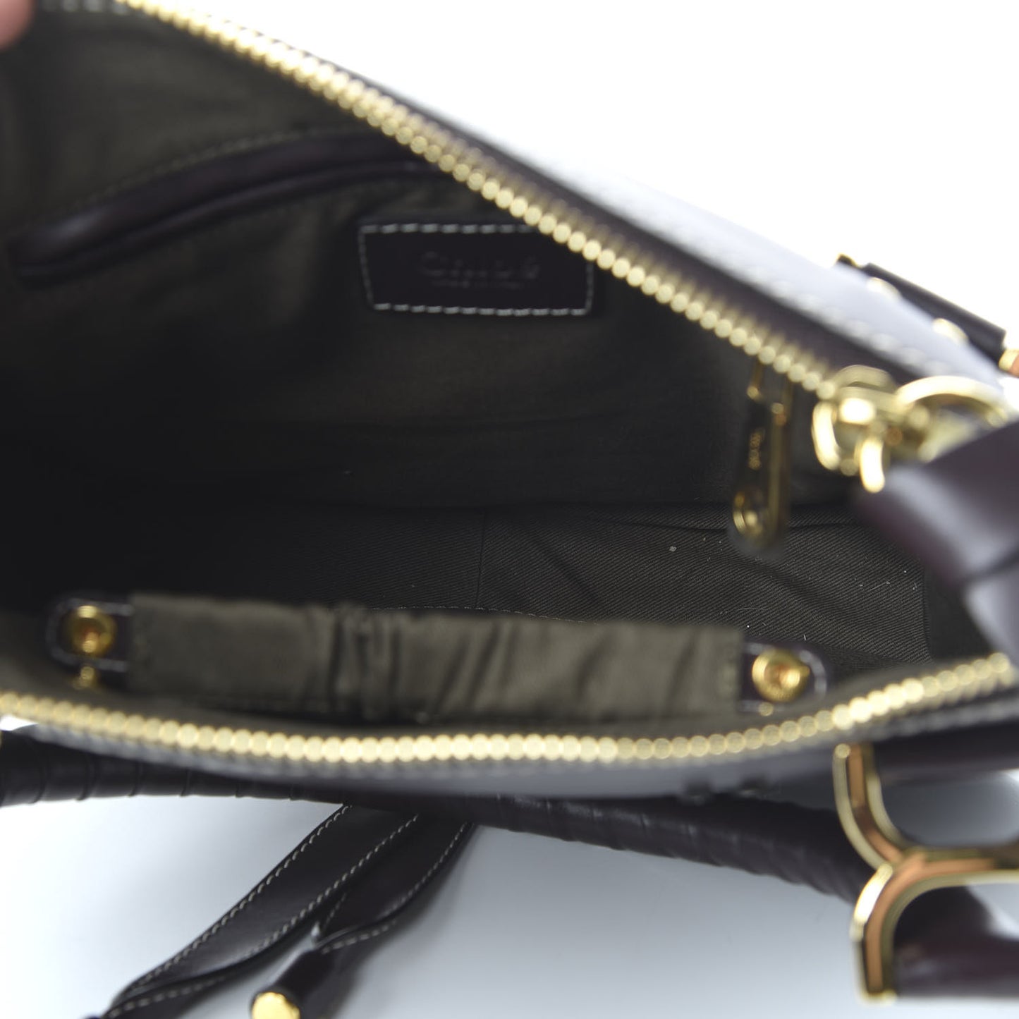Smooth Calfskin Small Marcie Satchel Black Raisin