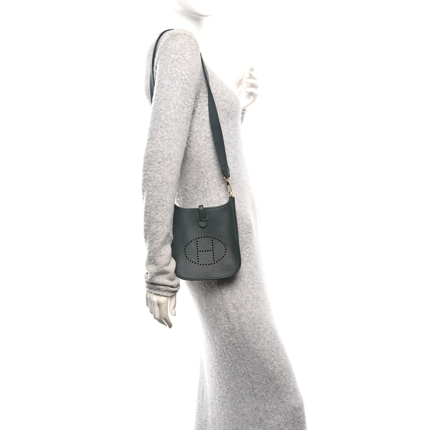 Hermes Taurillon Clemence Evelyne TPM Vert Mangrove 2 of 11