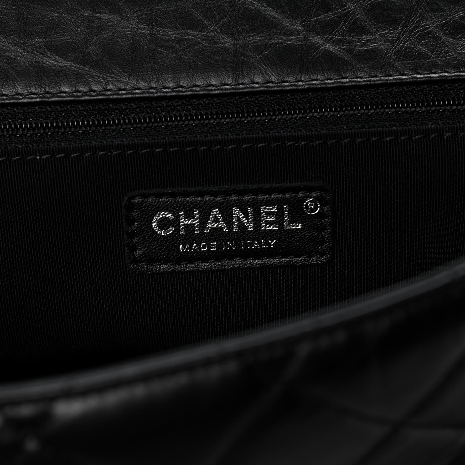 Chanel Crumpled Calfskin Quilted Large Chain All Over Flap Bag Black 6 of 11