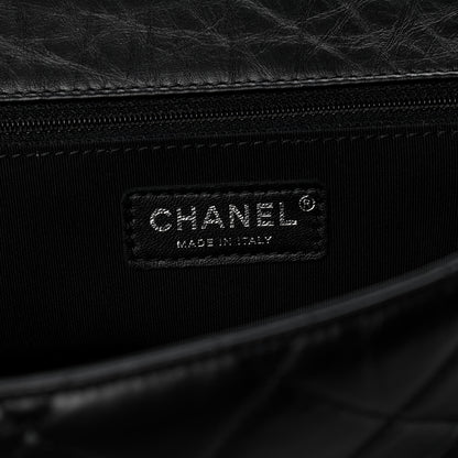 Chanel Crumpled Calfskin Quilted Large Chain All Over Flap Bag Black 6 of 11