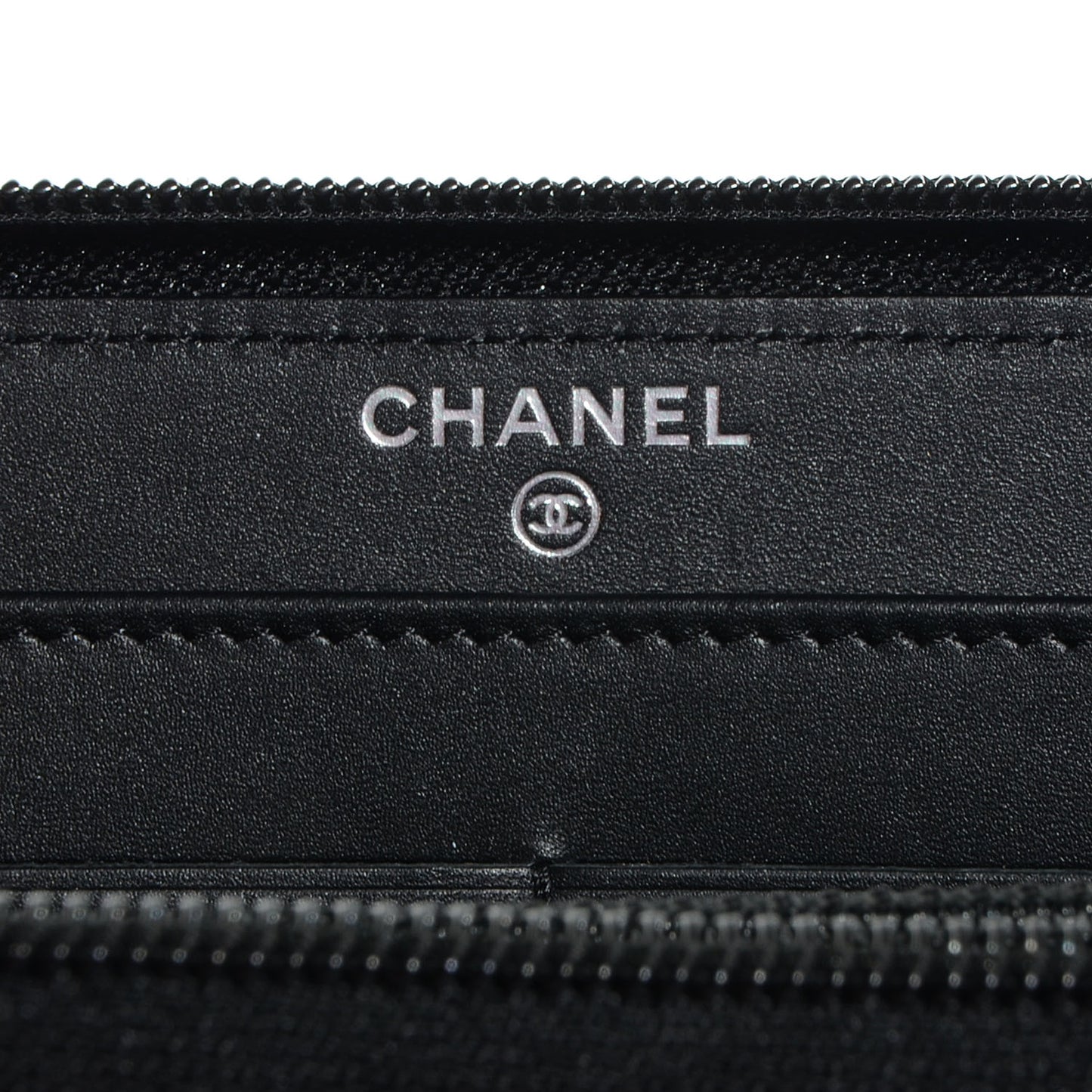Caviar CC Timeless Large Zip Around Wallet Black