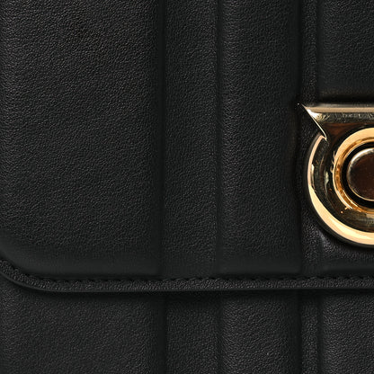 Salvatore Ferragamo Calfskin Quilted Medium New Gancini Shoulder Bag Black 8 of 13