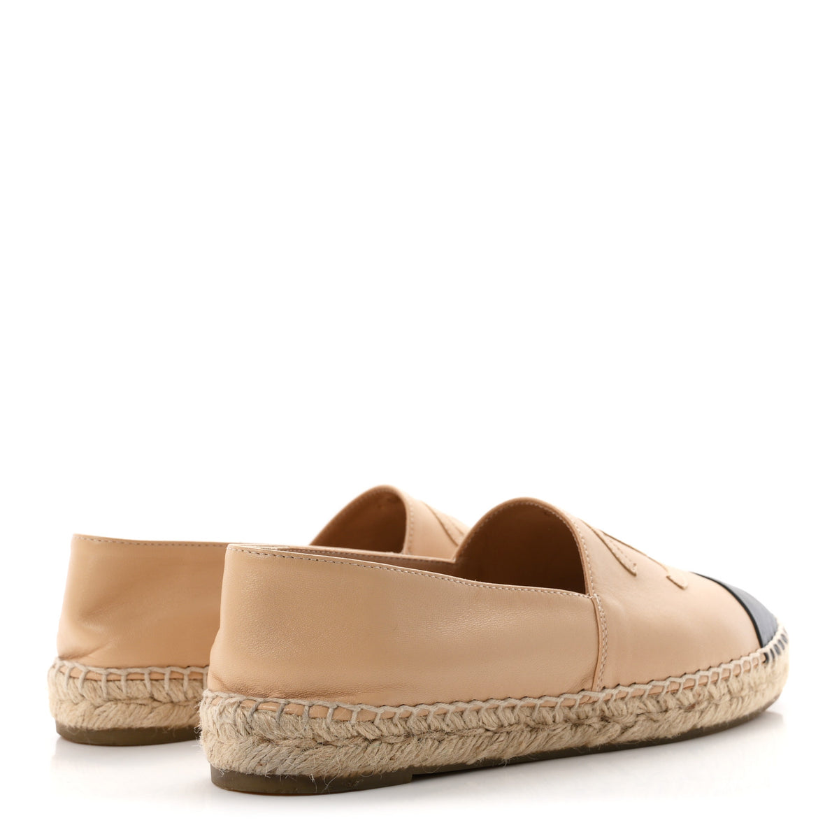 Chanel Lambskin CC Espadrilles 40 Beige Black 5 of 9