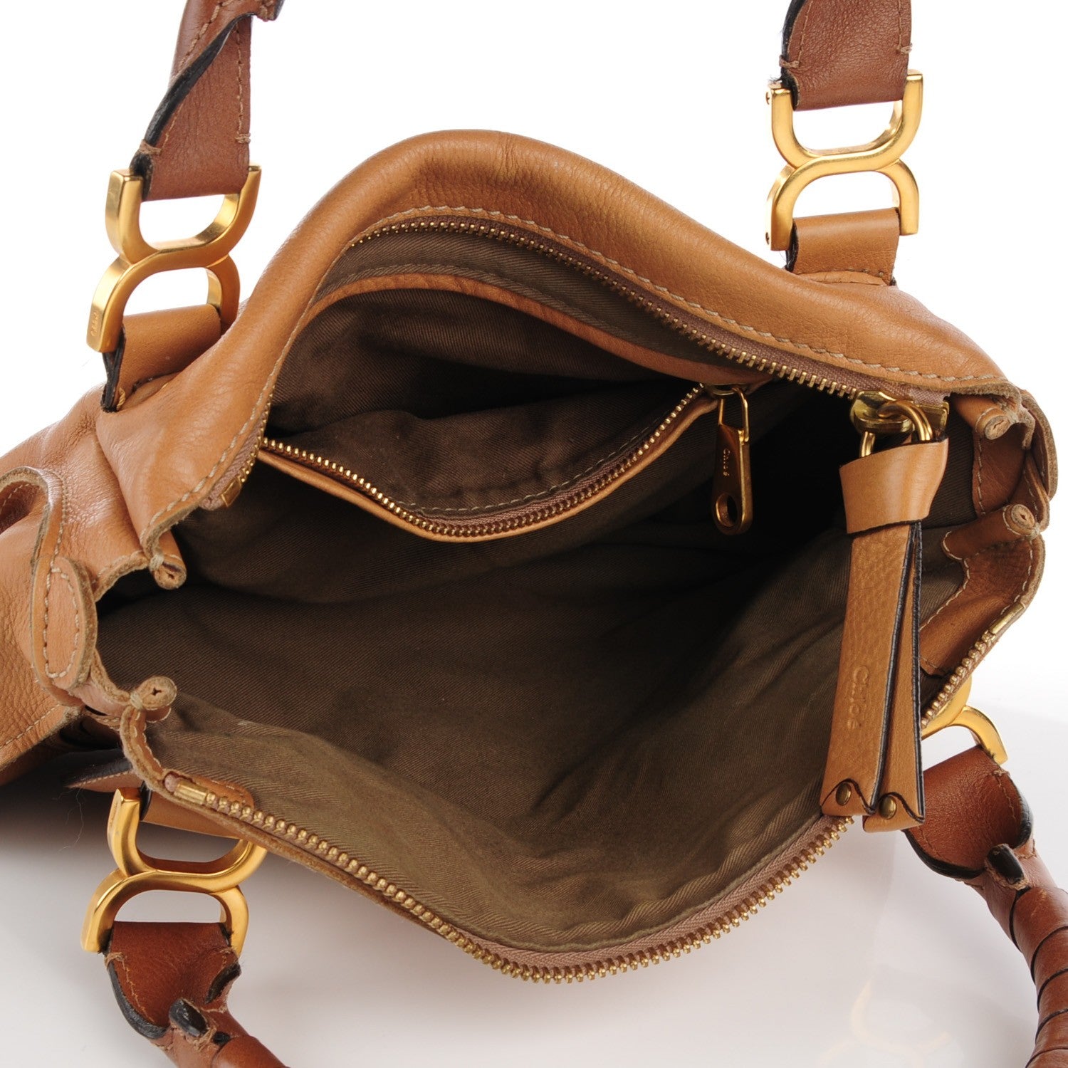 Chloe Calfskin Medium Marcie Satchel Brown Sugar 5 of 9