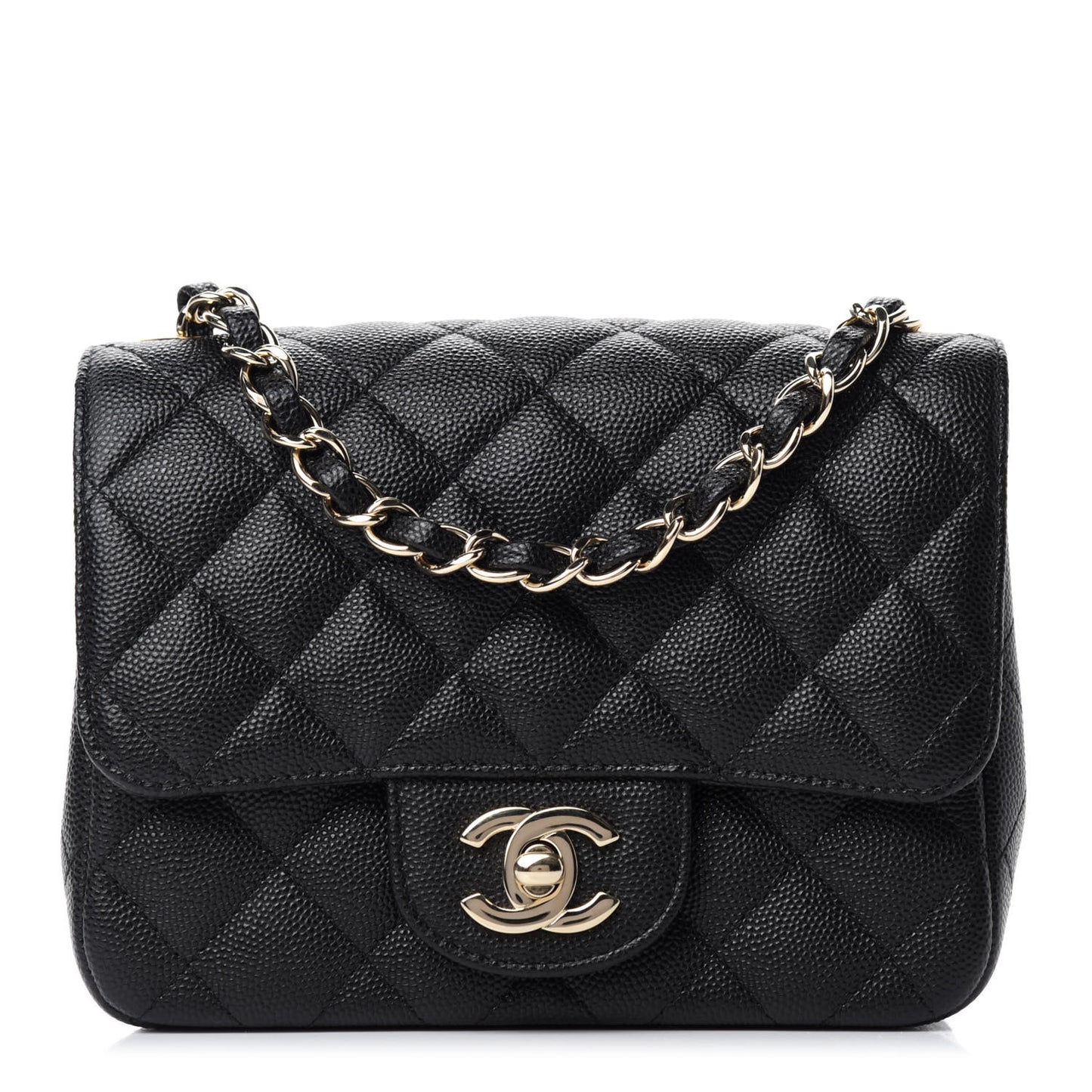 Caviar Quilted Mini Square Flap Black