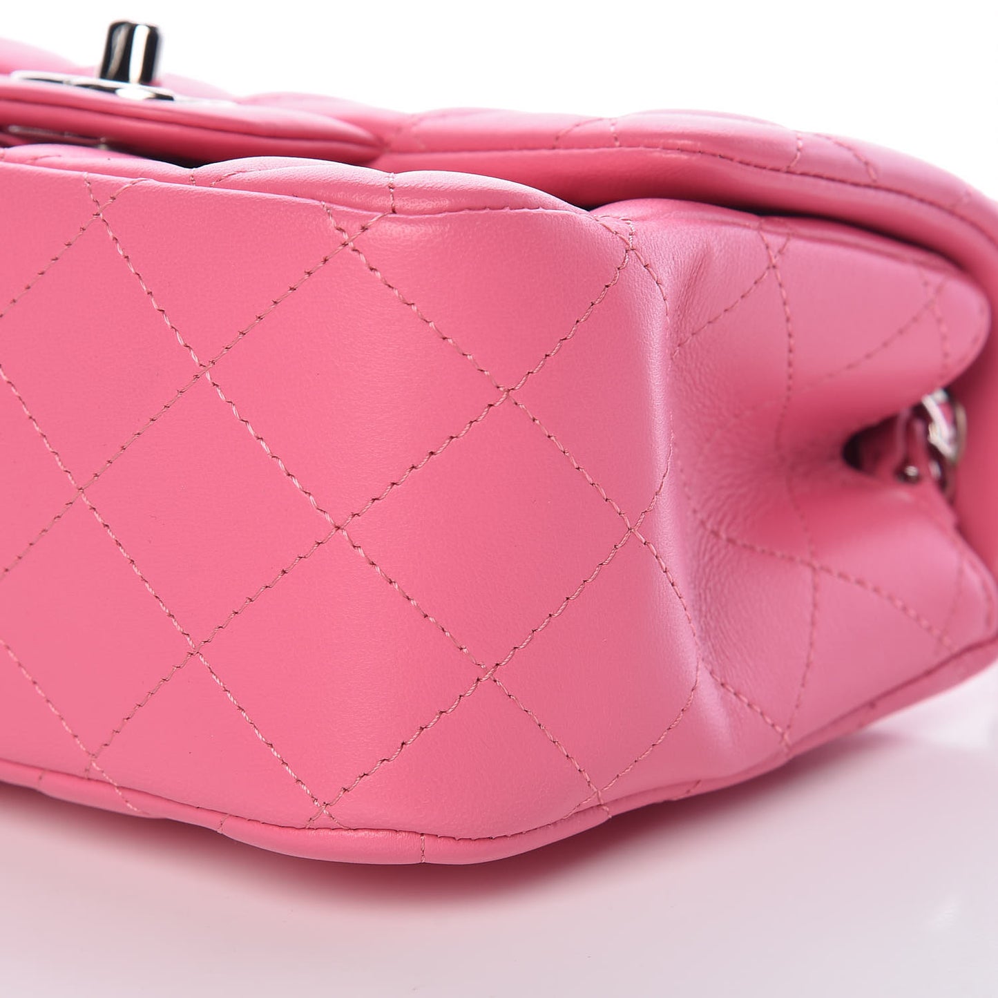Lambskin Quilted Mini Square Flap Pink