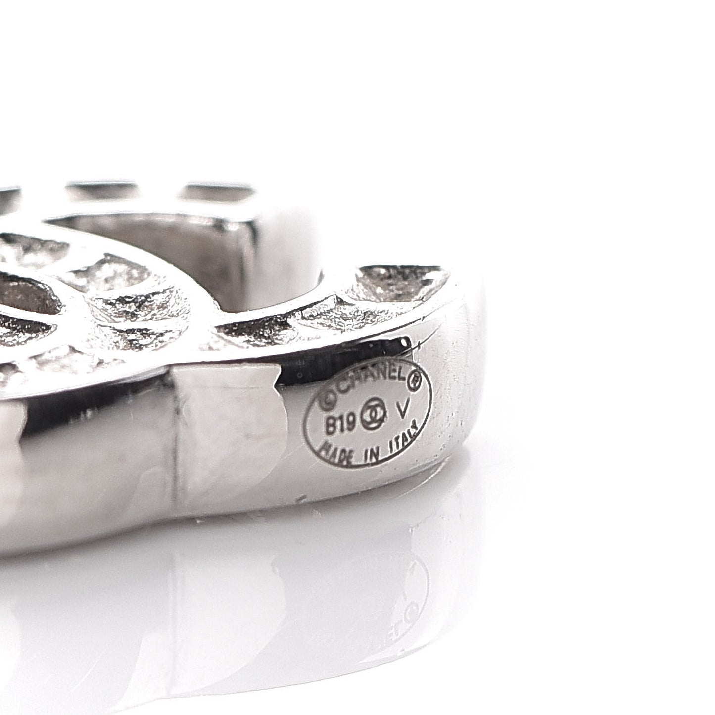 Baguette Crystal CC Earrings Silver