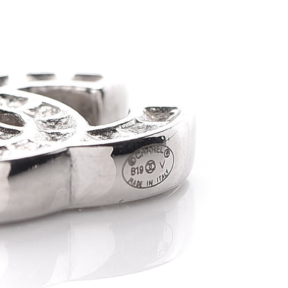Chanel Baguette Crystal CC Earrings Silver 5 of 6