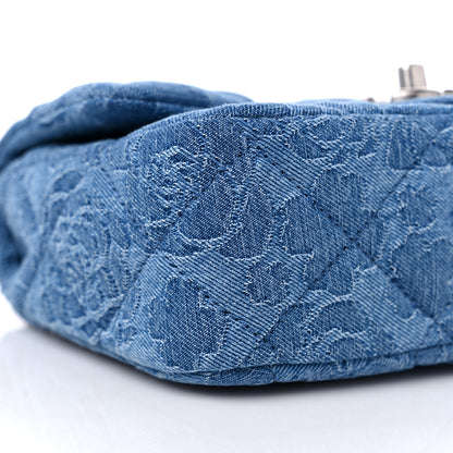 Chanel Denim Quilted Camellia Sweetheart Mini Flap Blue 8 of 10