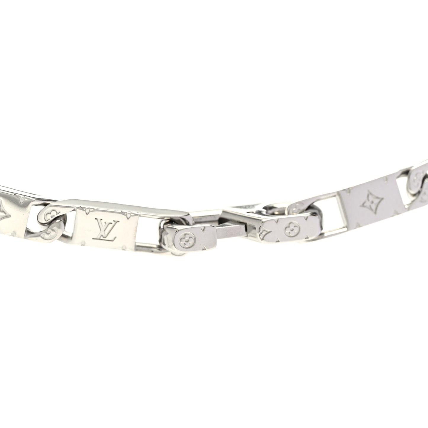 Metal Monogram Tied Up Necklace Silver