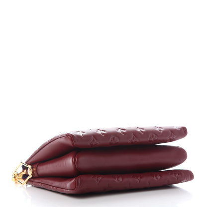 Louis Vuitton Lambskin Embossed Monogram Coussin PM Wine 3 of 7