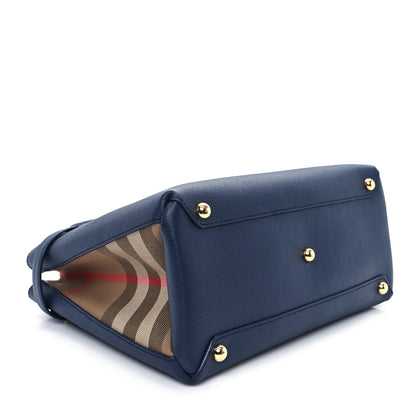 Burberry Derby Calfskin Vintage Check Medium Banner Tote Regency Blue 4 of 10