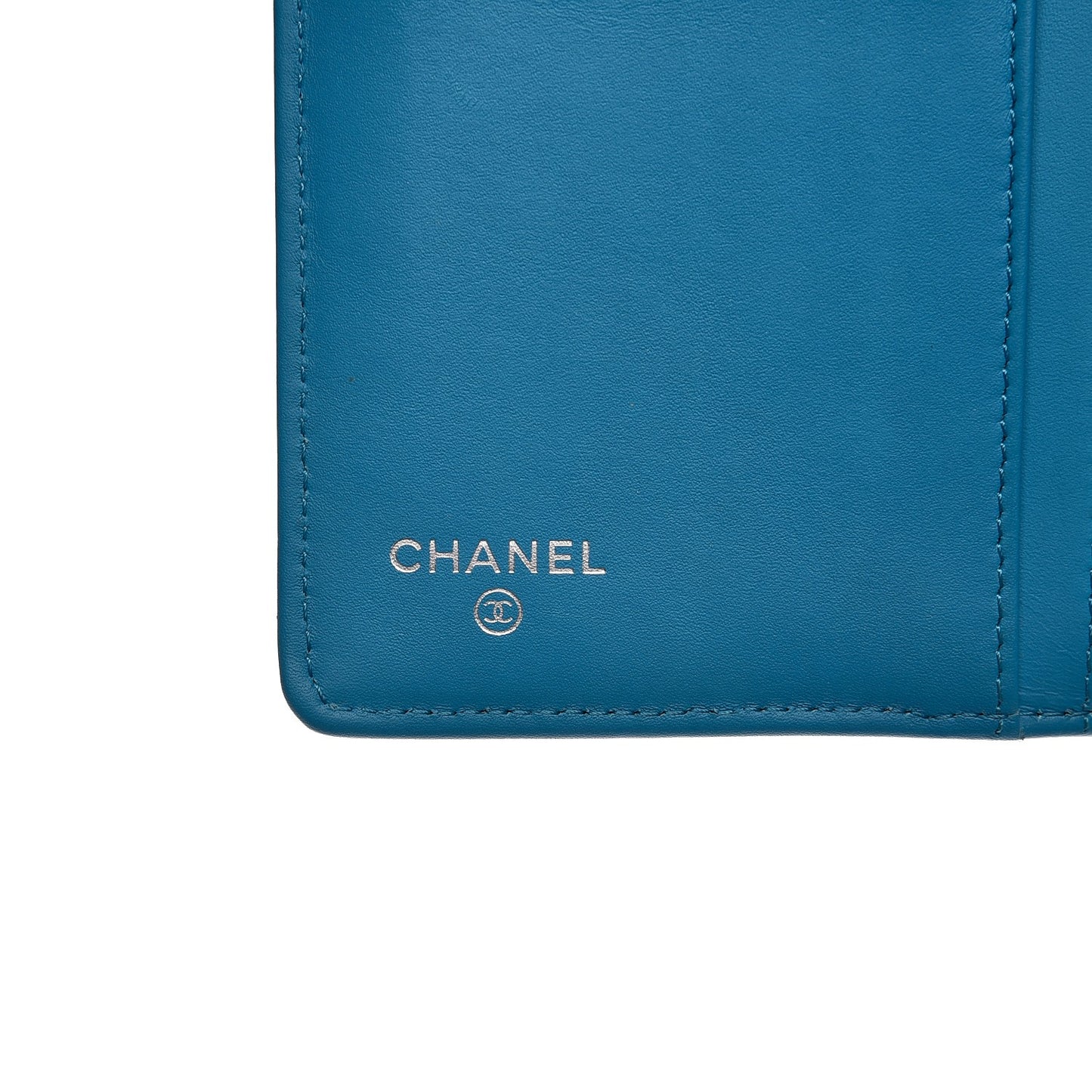 Patent Quilted Yen Wallet Blue