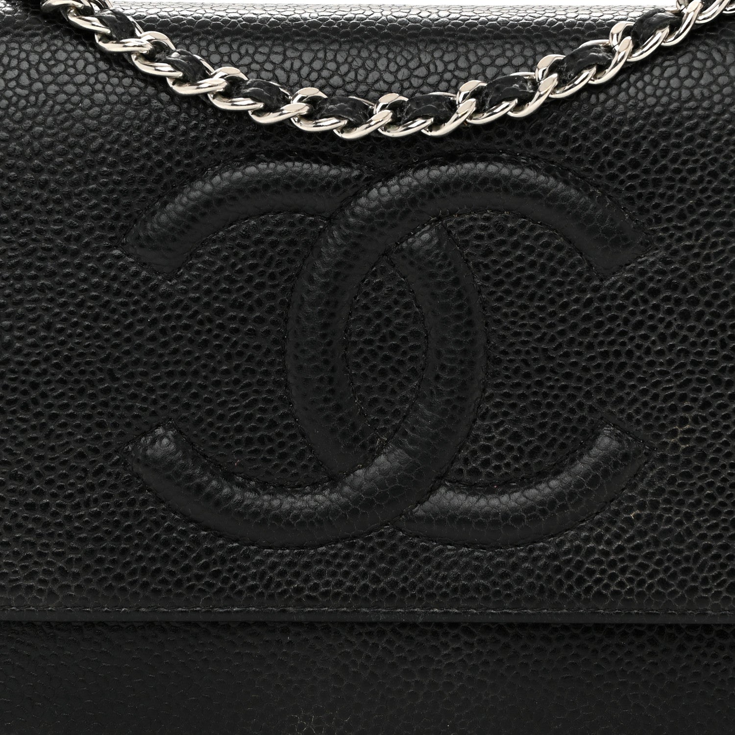 Chanel Caviar Timeless CC Wallet On Chain WOC Black 9 of 12
