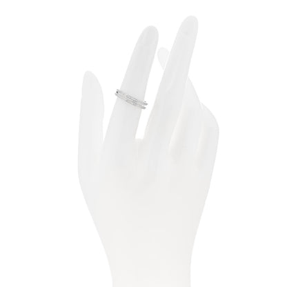 Hermes 18K White Gold Diamond Ariane Wedding Band Ring 51 5.75 2 of 5