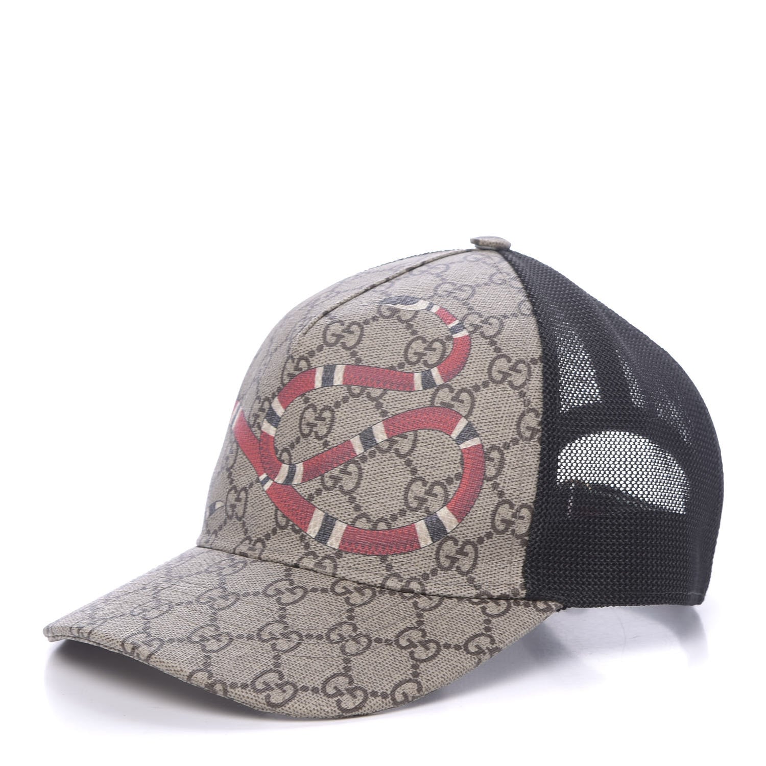 Gucci GG Supreme Monogram Kingsnake Print Baseball Hat S 57 Beige 1 of 7